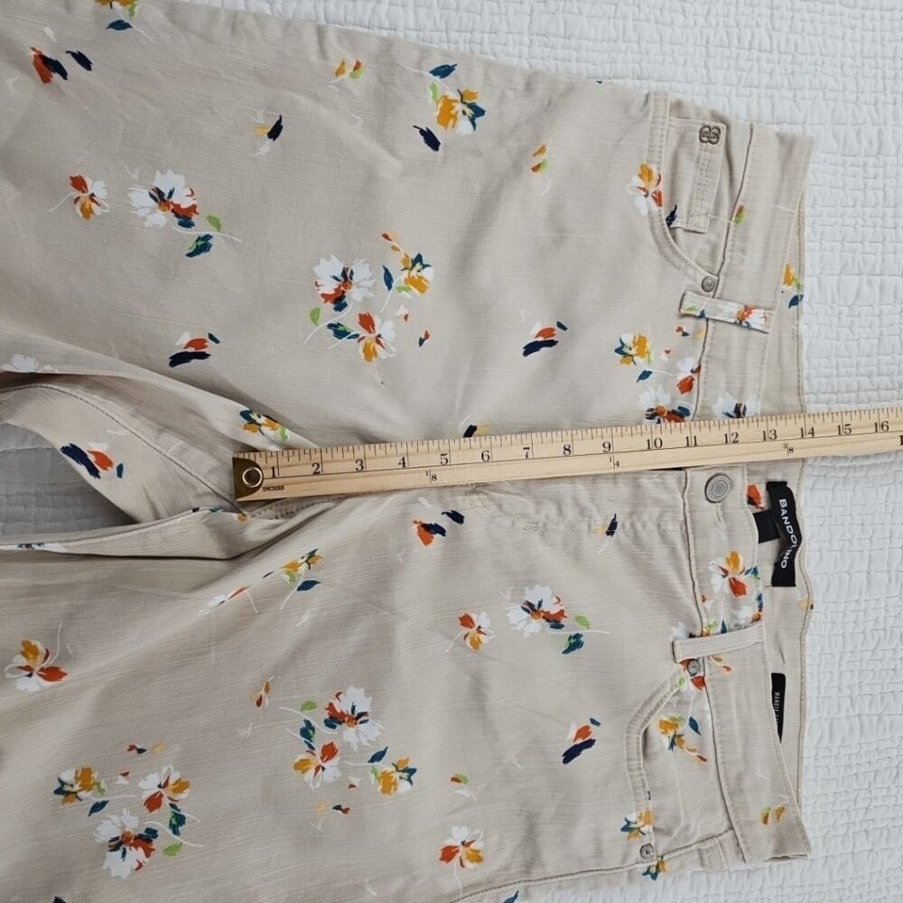 Bandolino Mandie Capri Pants Women's 16 Tan Floral AOP Straight Leg Cuffed EUC - Picture 6 of 16